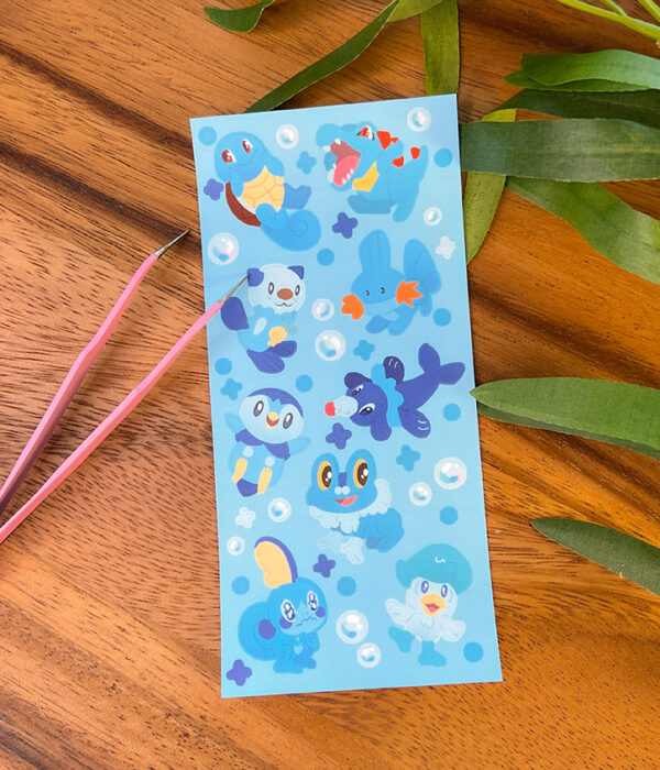 Water Starters ~ Pokemon ~ Deco Sticker Sheet - Image 3