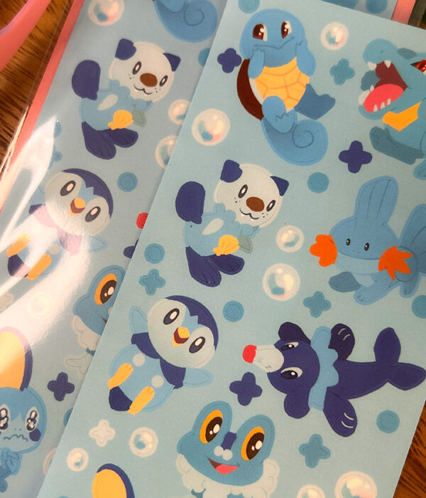 Water Starters ~ Pokemon ~ Deco Sticker Sheet - Image 4