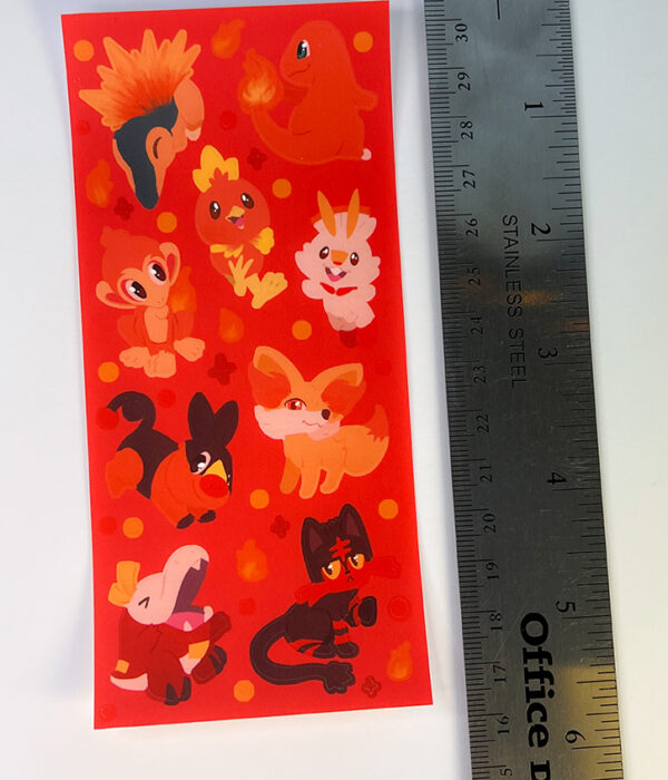 Fire Starters ~ Pokemon ~ Deco Sticker Sheet - Image 6