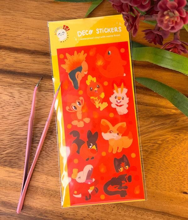 Fire Starters ~ Pokemon ~ Deco Sticker Sheet - Image 4