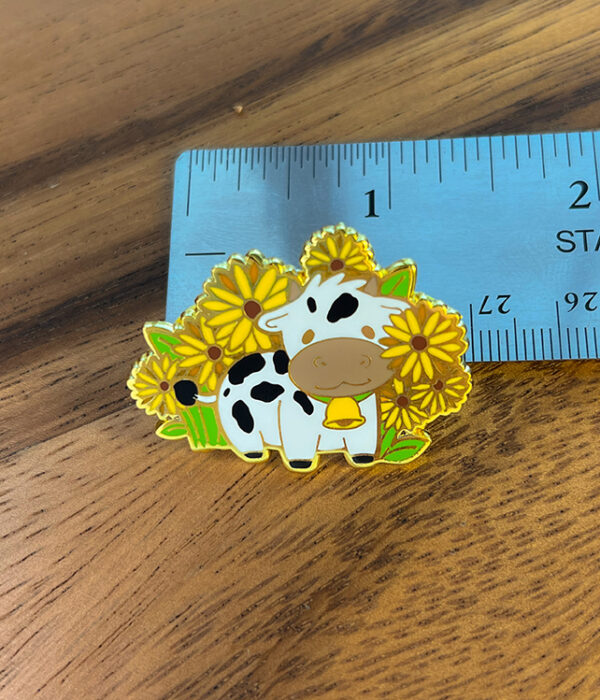 Sunflower Cow ~ Enamel Pin ~ March 2023 Pin Club - Image 4