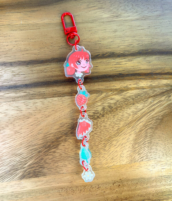 Little Strawberries ~ Linked Acrylic Keychain - Image 3