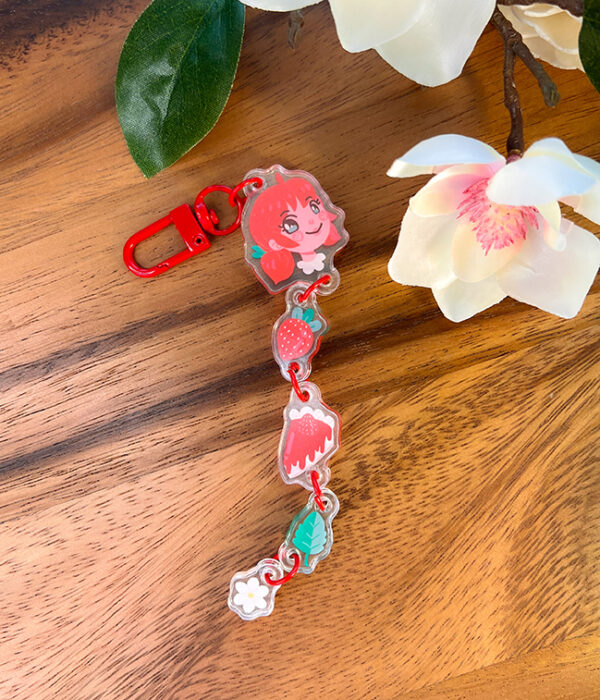 Little Strawberries ~ Linked Acrylic Keychain