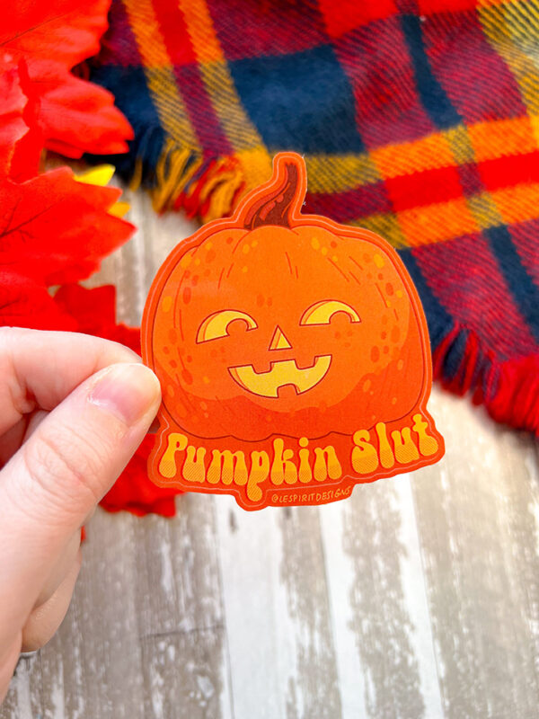 Pumpkin Slut ~ 3" Glossy Vinyl Sticker